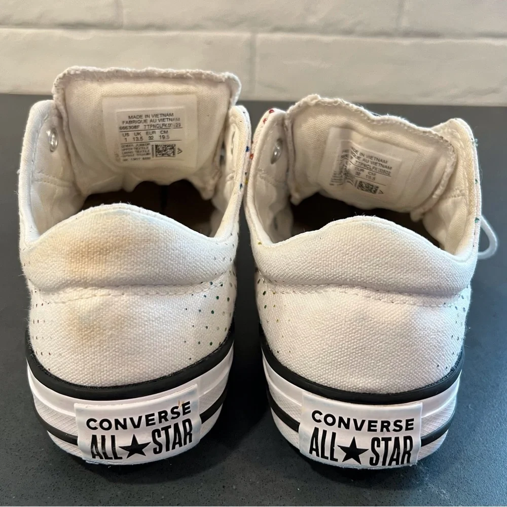 Converse All Star Y1 white rainbow glitter sneakers